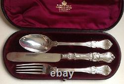 Silver knife fork spoon set cased Victorian 1840s & 1862 Harlequin set a/f