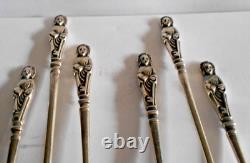 Six Sterling Silver Tea Spoons Victorian London 1892