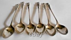 Six Sterling Silver Tea Spoons Victorian London 1892