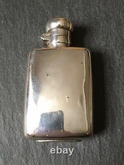 Small Antique 1887 Victorian Solid Sterling Silver Spirit / Hip Flask 50g