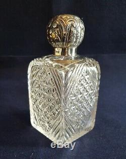Solid Silver & Crystal perfume bottle. Mapping and Webb. London. 1893. Large