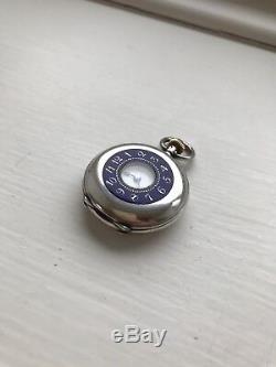 Solid Silver & Enamel Victorian Pocket Watch Full Working Order