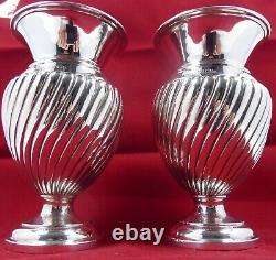 Solid Silver Pair Of Victorian Vases