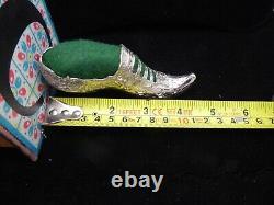 Solid Silver Shoe Pin Cushion Victorian