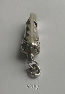 Solid Silver Victorian Art Nouveau Chatelaine Whistle C1900