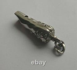 Solid Silver Victorian Art Nouveau Chatelaine Whistle C1900