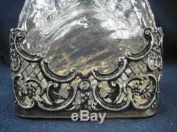 Spectacular William Comyns 1895-6 Victorian Sterling On Glass Pinch Decanter