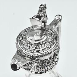 Splendid Victorian Silver Plate Claret Jug, Elkington & Co, Vine Engraved Glass