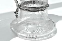 Splendid Victorian Silver Plate Claret Jug, Elkington & Co, Vine Engraved Glass