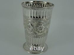 Splendid Victorian Solid Sterling Silver Large Beaker Cup London 1872 Cased