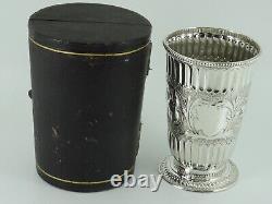 Splendid Victorian Solid Sterling Silver Large Beaker Cup London 1872 Cased