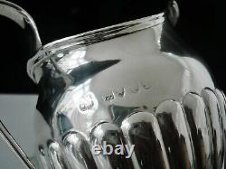 Sterling Silver CRESTED Semi Fluted Cream Jug, Victorian Antique