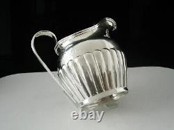 Sterling Silver CRESTED Semi Fluted Cream Jug, Victorian Antique