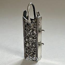 Sterling Silver Diary Pencil Holder Chattelaine Antique Victorian 1888 Maker N&B