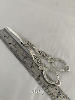 Sterling Silver GRAPE SCISSORS 1881 Birmingham ELKINGTON & CO Victorian ANTIQUE