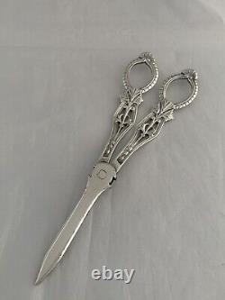 Sterling Silver GRAPE SCISSORS 1881 Birmingham ELKINGTON & CO Victorian ANTIQUE