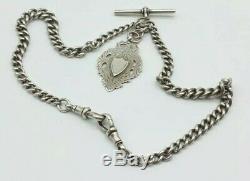 Sterling Silver Graduated Double Albert Watch Chain & Fob BH Britton & Son 1915