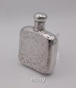 Sterling Silver Hip Flask Small Victorian Birmingham 1895- Screw Top