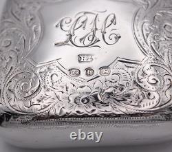 Sterling Silver Hip Flask Small Victorian Birmingham 1895- Screw Top