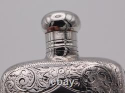 Sterling Silver Hip Flask Small Victorian Birmingham 1895- Screw Top