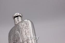 Sterling Silver Hip Flask Small Victorian Birmingham 1895- Screw Top