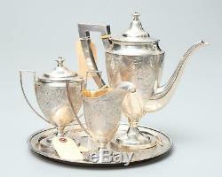 Sterling Silver Tea set Greves & Hodges, Victorian Silver with Goldwash, 1300g+