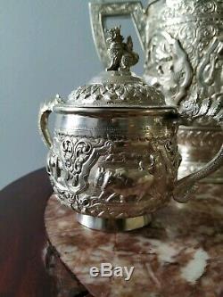 Sterling Silver Tea set Maxwell & sons ltd Victorian Silver 1200g+