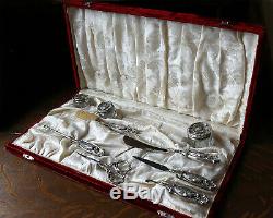 Sterling Silver Victorian Vanity Set Art Nouveau Edwardian Antique Grooming Set