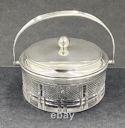 Sterling silver and glass butter dish Sheffield 1899