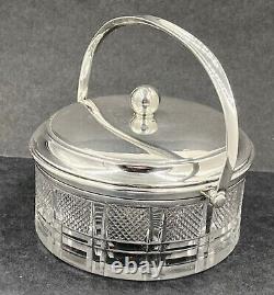 Sterling silver and glass butter dish Sheffield 1899