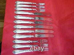 Stunning 1879 Solid Silver (tines, Blades & Handles) 12 Piece Set Of Cutlery