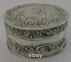 Stunning Antique Dutch Solid Sterling Silver Box London Import 1892 Victorian