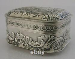 Stunning Antique Dutch Solid Sterling Silver Table Box 1899 Victorian