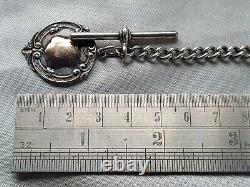 Stunning Antique Sterling Silver Pocket Watch Albert chain