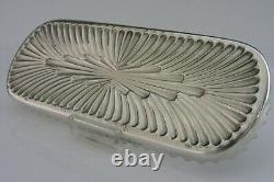 Stunning English Victorian Solid Sterling Silver Pen Tray 1889 Desk Antique