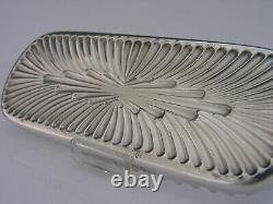 Stunning English Victorian Solid Sterling Silver Pen Tray 1889 Desk Antique