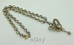 Stunning Georgian/Victorian French Solid Silver Diamond PASTE Pendant Necklace