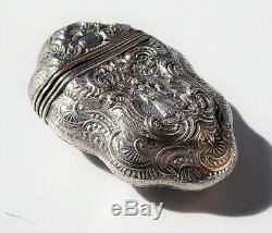 Stunning Quality Rare Victorian Dutch Solid Silver Highly Ornate Vinaigrette