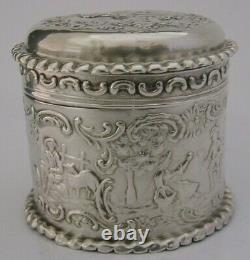Stunning Solid Sterling Silver Box Small Tea Caddy Canister 1894 Antique