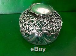 Stunning Victorian Antique Sterling Silver Inkwell Comyns 1895