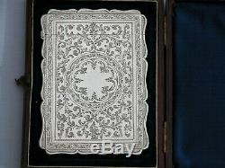 Stunning Victorian Boxed Robert Thornton 1869 Solid Sterling Silver Card Case