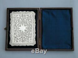 Stunning Victorian Boxed Robert Thornton 1869 Solid Sterling Silver Card Case