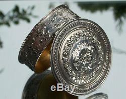 Stunning Victorian French Solid Silver Circular Ornate Snuff Box Hallmarked
