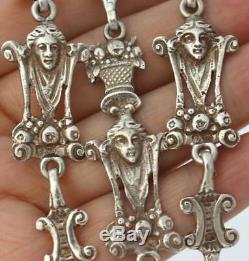 Stunning Victorian Solid Silver Chatelaine With Fancy Links c. 1887 (R3056H)