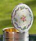 Stunning Victorian Solid Silver Guilloche Enamel Forget Me Not & Rose Snuff Box