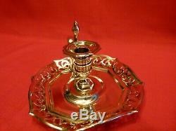 Super Quality 1846 Charles & George Fox Solid Silver Gilt Chamberstick & Snuffer