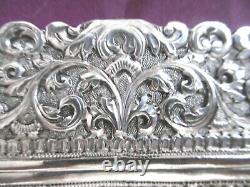 Superb Antique Solid Silver Indian Kutch Very Ornate Card Case C1890 137g