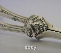 Superb English Sterling Silver Humby Family Crested Grape Shears 1859 Antique