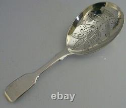 Superb English Victorian Solid Sterling Silver Caddy Spoon 1866 Antique