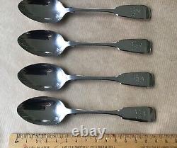 Superb Set of 6 Victorian Solid Silver Fiddle Pattern Tea Spoons Exeter 1875